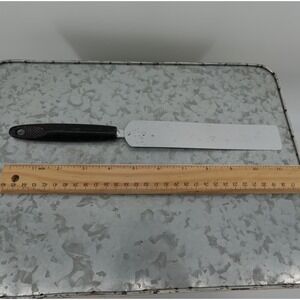 Vintage EKCO Chromium Plated Icing Spreader Spatula Black Handle USA 11 Inch